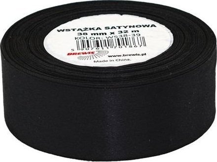 Satinsnor Sort 38 Mm X 32 M