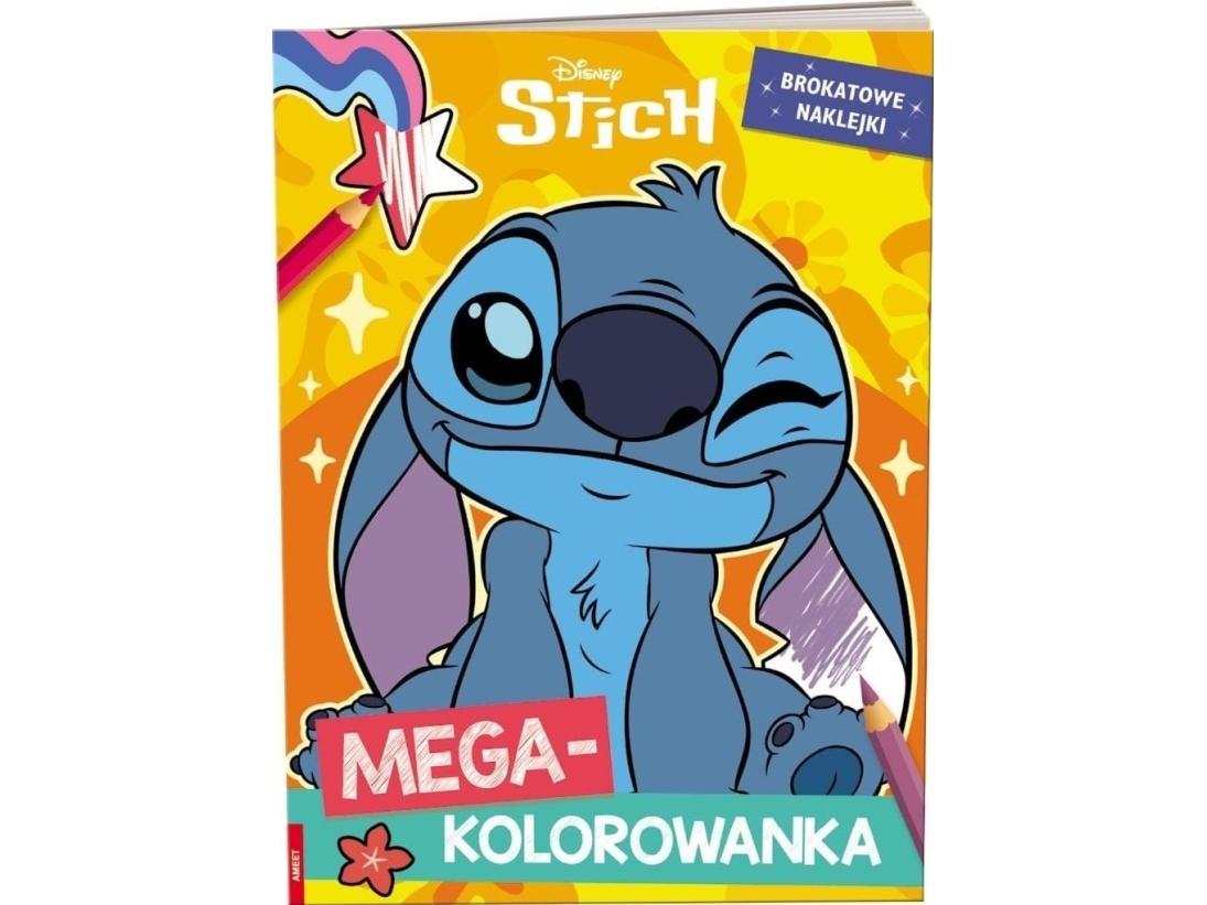 Ameet Stich. Mega-farvelægningsbog. Glitterklistermærker.
