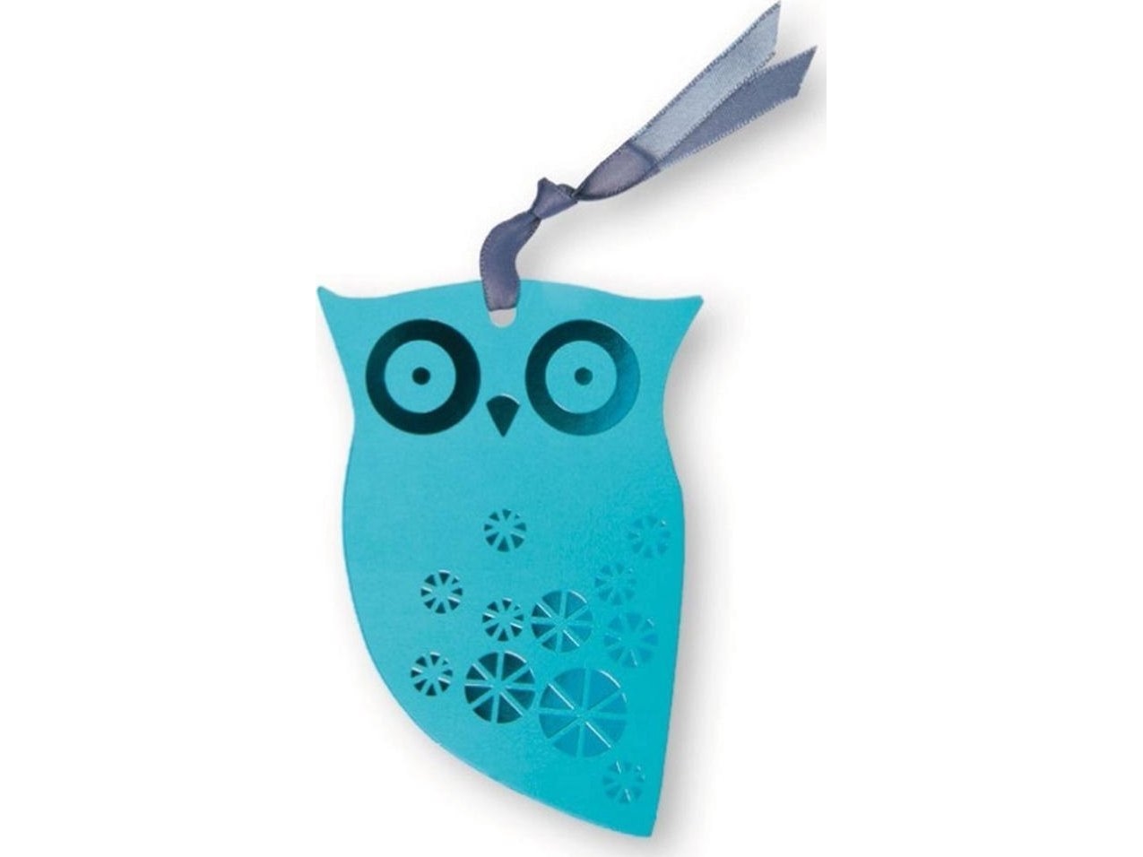 Bogmærke med bånd - turkis ugle