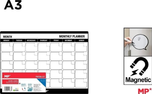 Magnetisk kalender A3 månedlig EDUKAMP