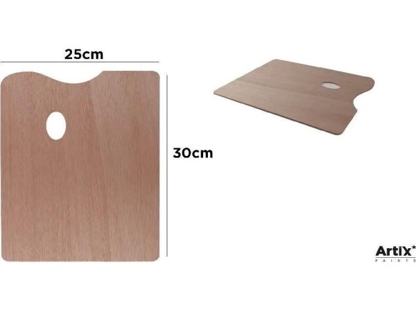Rektangulær træmale-palets 30x25 cm