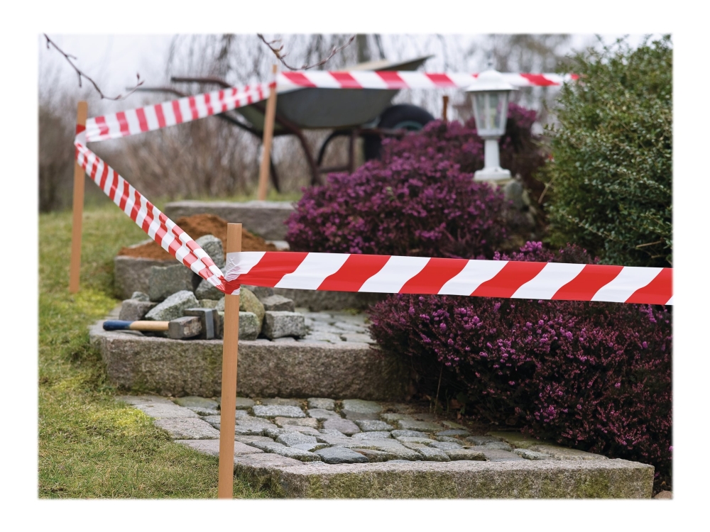 Afspærringsbånd Tesa Signal Non Adhesive, 80 Mm X 100 M, Rød/Hvid