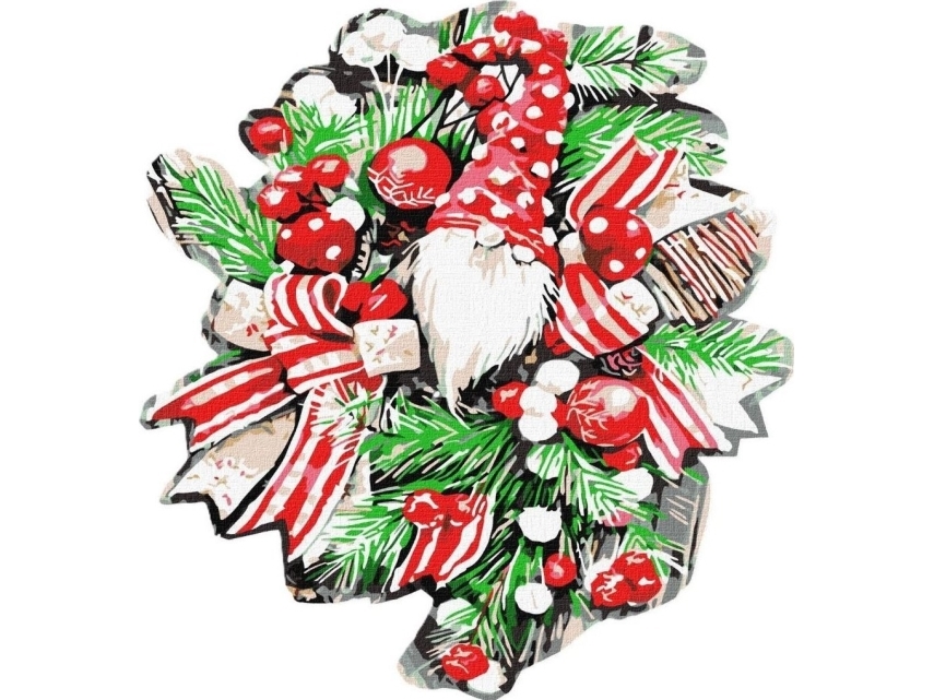 Mal Nach Zahlen – Weihnachtskranz 30X30 Cm