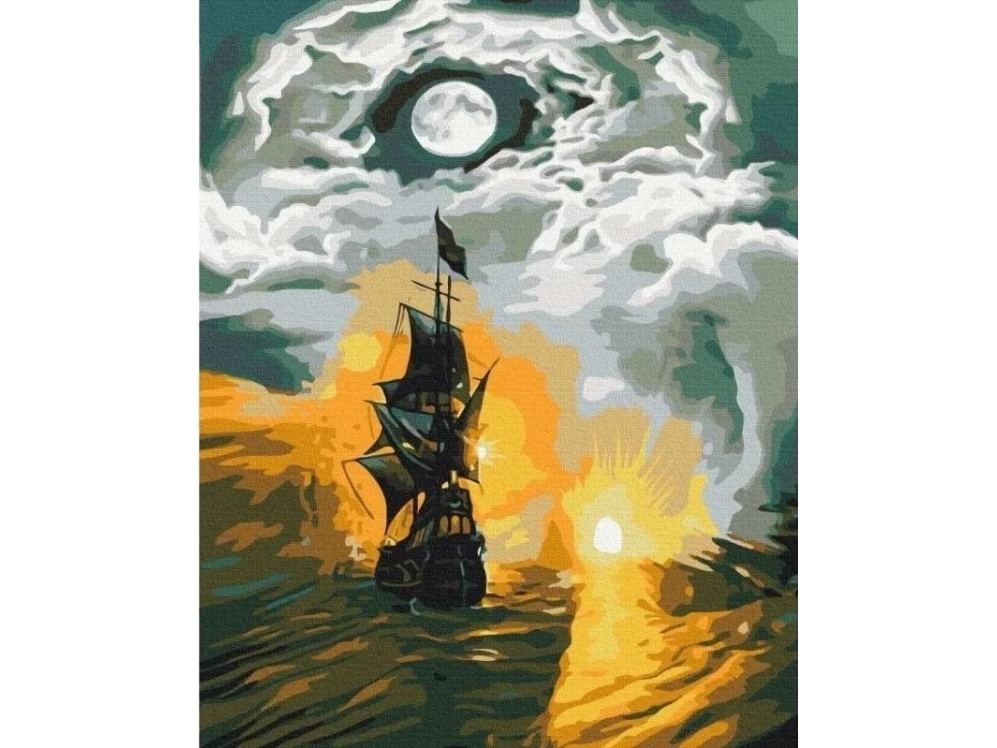 Maalaus numeroiden mukaan - Laiva myrskyssä 40x50cm
