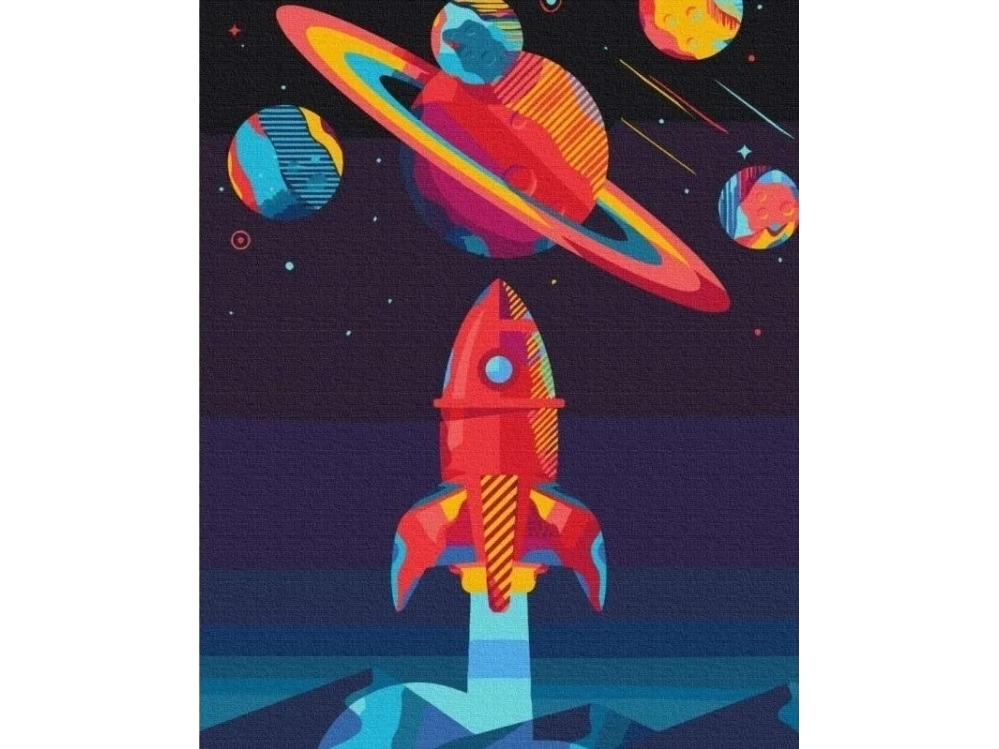 Painting By Numbers - Rocket In Space 40X50cm