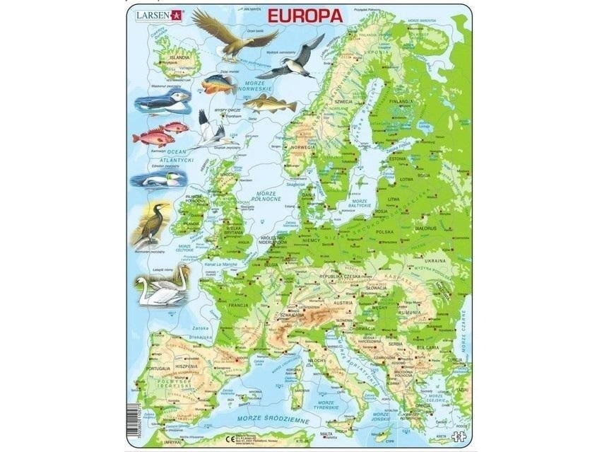 Physikalische Karte Rätsel Europa