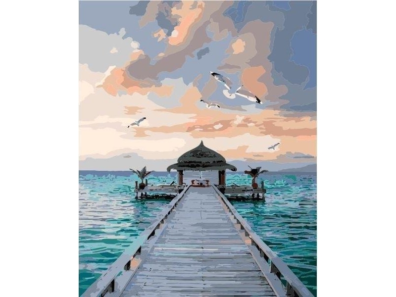 Painting By Numbers - 40X50cm Platform By The Sea |