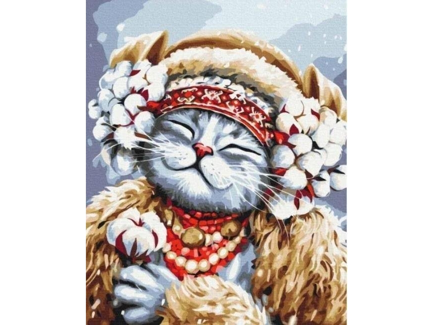 Maalaus numeroiden mukaan - Kissan talvi 40x50cm