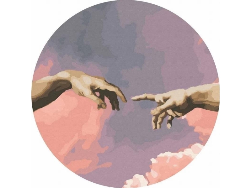 Painting by numbers round - Adam's hand 40cm