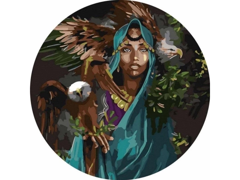 Painting By Numbers Rund—Under The Protection Of Eagles