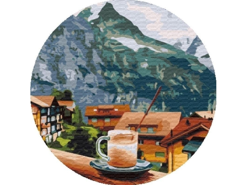 Malen Nach Zahlen Rund - Cappuccino 40Cm