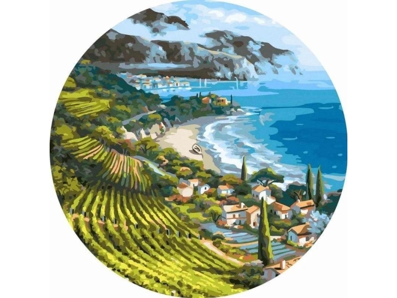 Målning med siffror runda - Seaside village 40 | Leksaker - Kreativitet - Rittning och målning | GameStuff