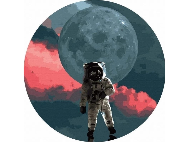 Painting by numbers round - Astronaut... 40cm | Leksaker - Kreativitet - Rittning och målning | GameStuff