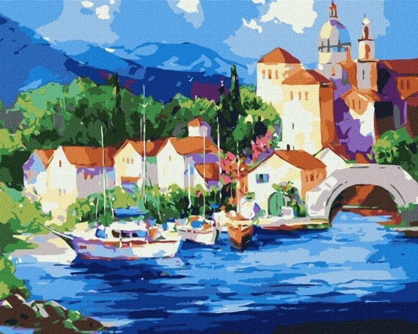 Malen Nach Zahlen - Am Fuße Der Berge 40X50cm
