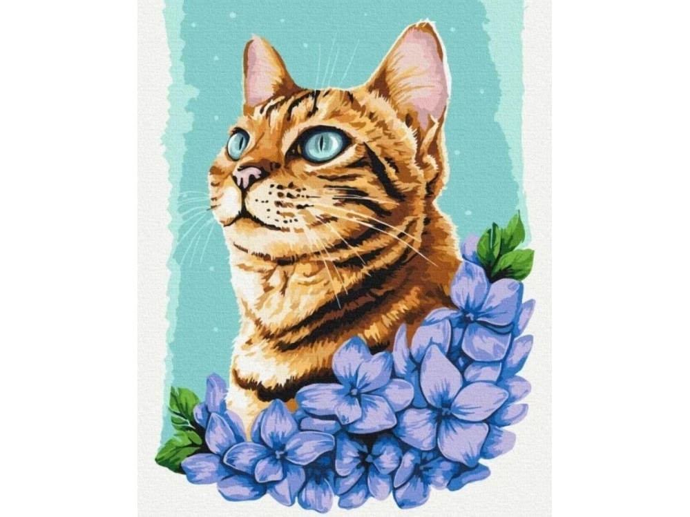 Painting by numbers - Azure cat 40x50cm | Skola & Hobby - Konstmaterial - Dukar | GameStuff