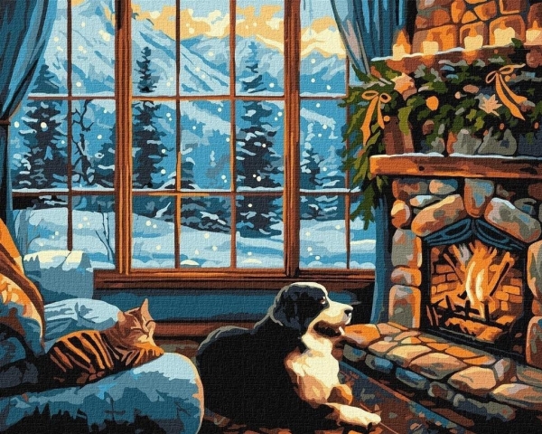 Painting by numbers - Warmth of the fireplace 40x50cm