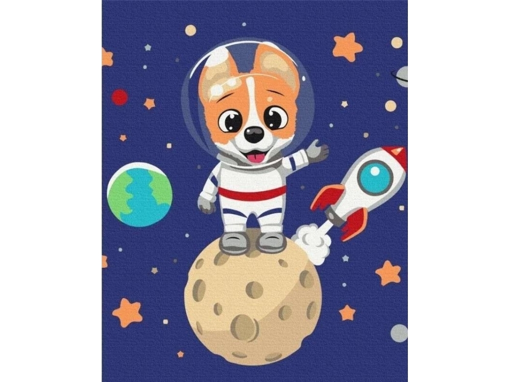 Painting by numbers - Astronaut dog 40x50cm | Skola & Hobby - Konstmaterial - Dukar | GameStuff