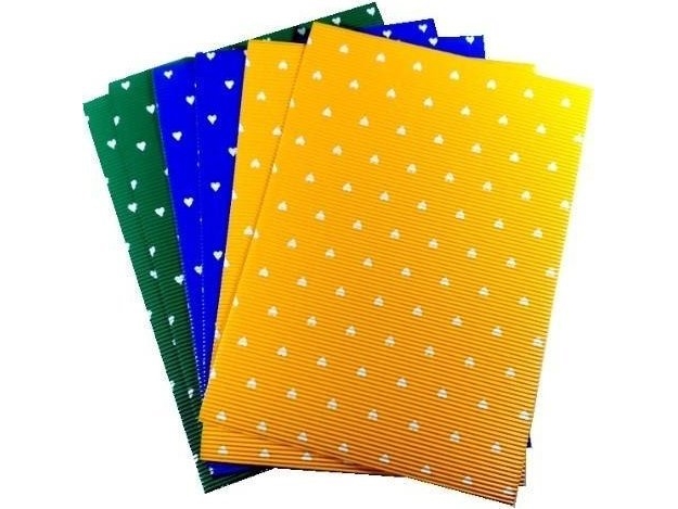 Kort pap i hjerter - 25x35 cm - 6 ark