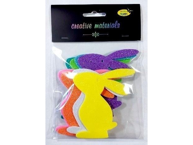 Glitzer-Schaumstoffhasen 10Cm 8Stück Mix Edukamp