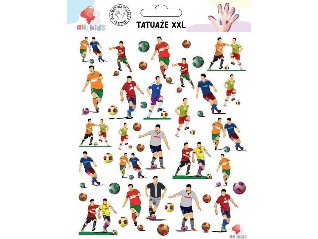 Vaskbare tatoveringer til børn Fodboldspillere XXL