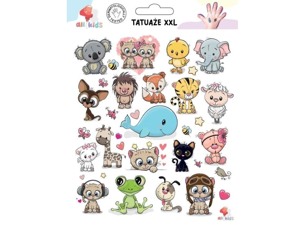 Washable Tattoos For Kids Cute Animals Xxl