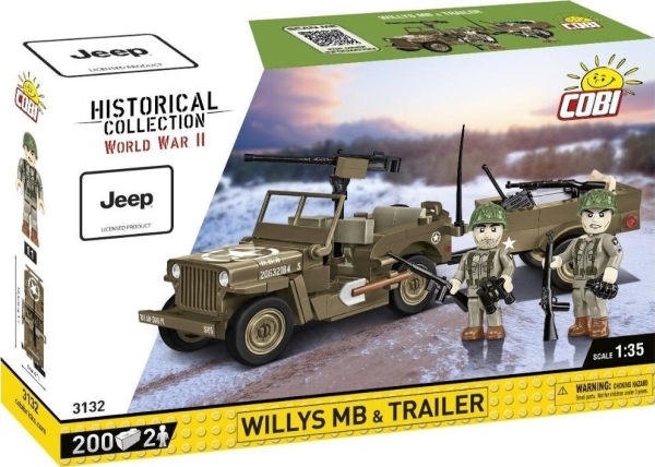 COBI HC WWII Willys MB_Trailer 200 delar 3132 | Hobby - Modellbygge - Plast Byggmodeller - Militär | GameStuff