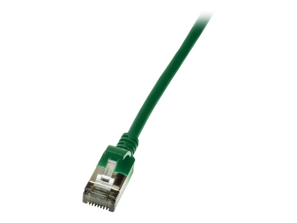 LogiLink Ultraflex SlimLine - Patchkabel - RJ-45 (han) til RJ-45 (han) - 0.3 m - 3.8 mm - shielded PIMF - CAT 6a - booted, halogenfri, formet - grøn, RAL 6029