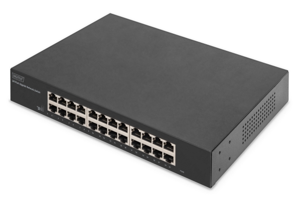 Digitus 24-Port Gigabit Switch, 19 Zoll, Unmanaged, Unmanaged, Gigabit Ethernet (10/100/1000), Rack-Einbau