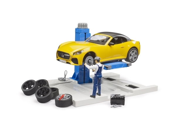 Bruder Pkw Werkstatt, Fahrzeug-Set, 4 Jahr(E), Blau, Grau, Gelb