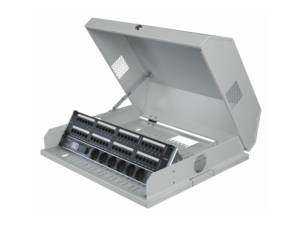 Lanview By Logon - Rack Kabinet - 3U (Rotatable) + 5U (Horizontal), 537 X 475Mm, Slim - Vægmonterbar - Hvid - 8U - 19"