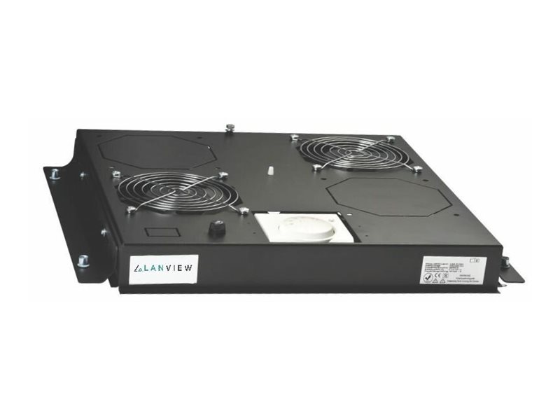 Lanview - Bakke Til Blæser I Rack - Med 2 Køleblæsere - Ac 220/240 V - Sort - 1U - 19"
