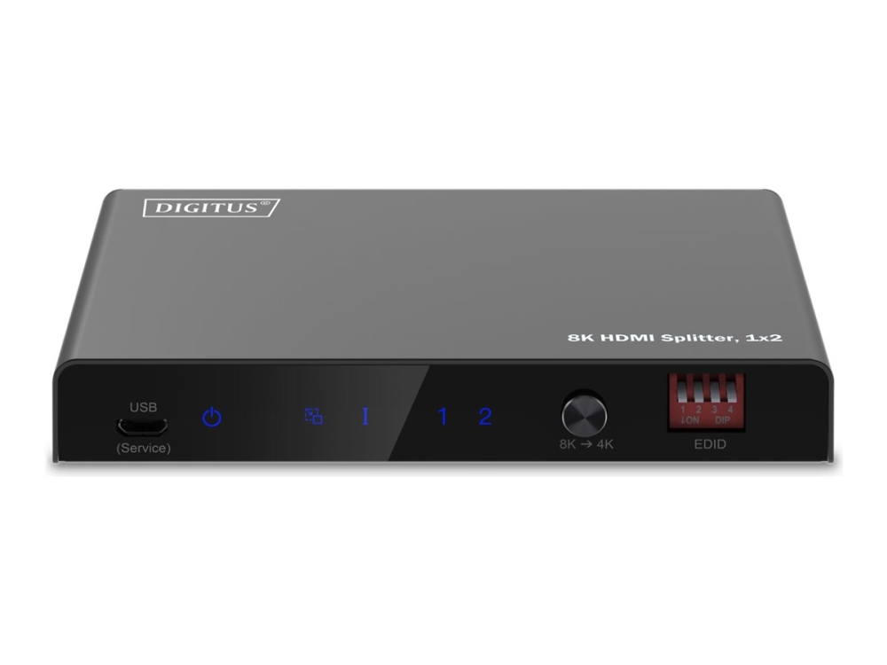DIGITUS DS-55339 - Video/audiosplitter - 8K, 1x2 - 2 x HDMI - skrivbordsmodell | Datortillbehör - KVM & Switchar - Switchar | GameStuff