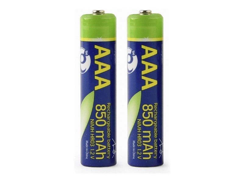 Gembird Eg-Ba-Aaa8r-01, Wiederaufladbarer Akku, Aaa, Nickel-Metallhydrid (Nimh), 1,2 V, 2 Stück(E), 850 Mah