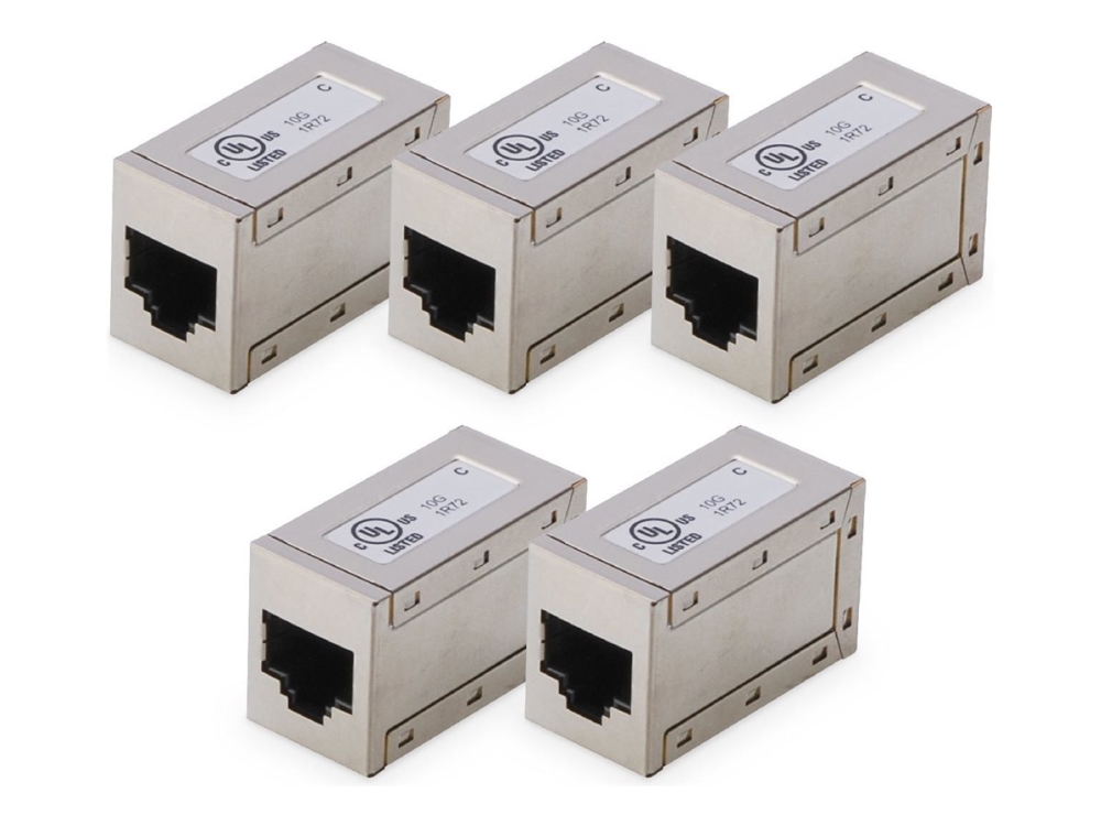 Digitus - Netværkskobling - Rj-45 (Hun) Til Rj-45 (Hun) - Afskærmet - Cat 6 - Modulær, Pintildeling: 1:1 (Pakke Med 5)