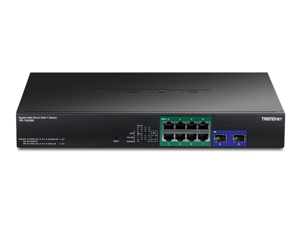 Trendnet Tpe-1020Sb, Unmanaged, Gigabit Ethernet (10/100/1000), Power Over Ethernet (Poe), Rack-Einbau, 1U