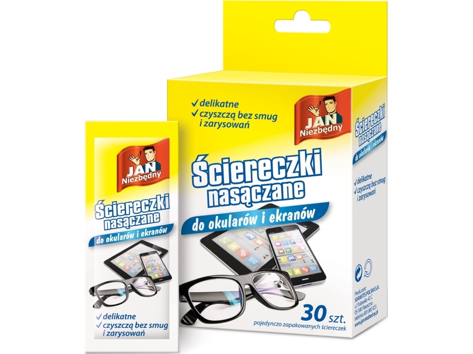 JAN Niezbedny JN mikrofiberklude til briller, vædet, 30 stk - 8571021508