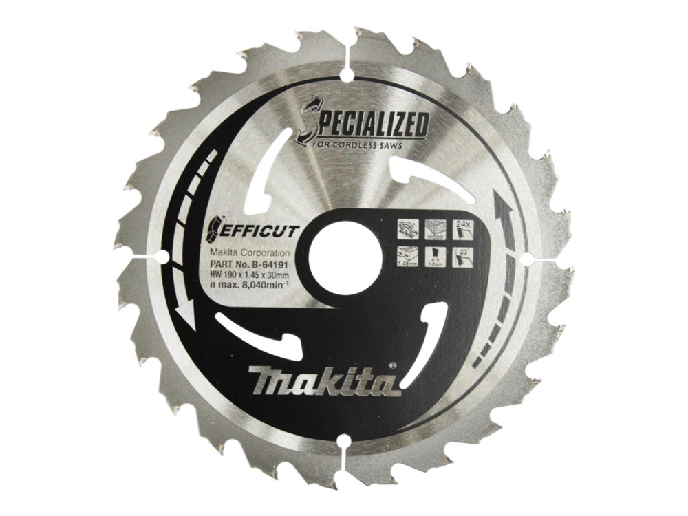 Makita Specialized EFFICUT - Cirkels&aring;gblad - f&ouml;r tr&auml;, metall - 190 mm - 24 t&auml;nder