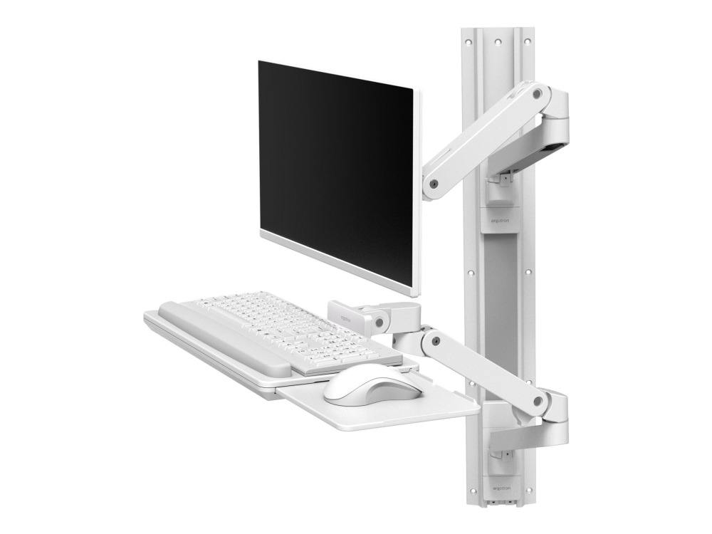 Ergotron Lx Pro - Monteringssæt (2 Arme, 2 Forlængere, Tastaturbakke, Skyd Ud-Musebakke, Museholder, 2 Vægmonteringsbaser, Vægskinne 34", Vægbeslag,