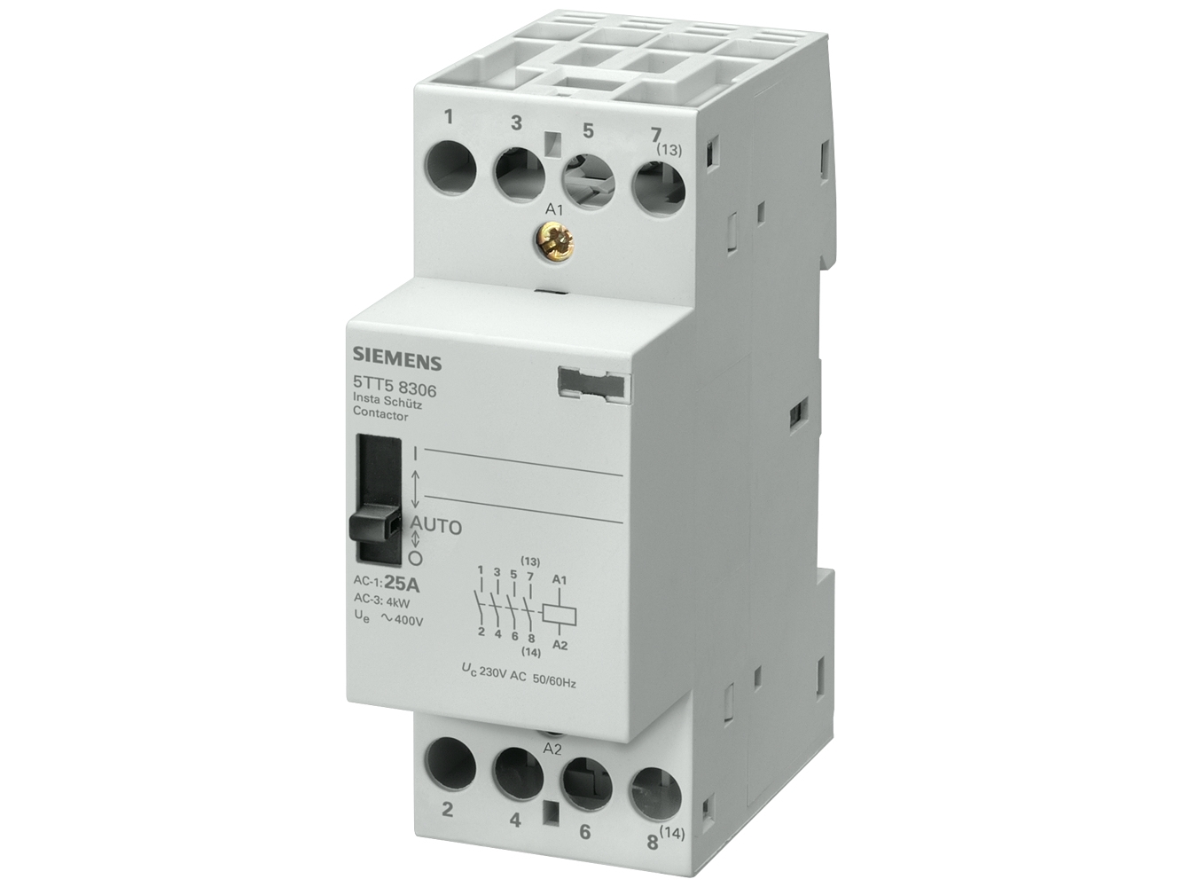 Siemens Insta Schuetz Aut 4S 230V25a, 260 G, 94 Mm, 40 Mm, 82 Mm, 260 G, 1 Stück(E)