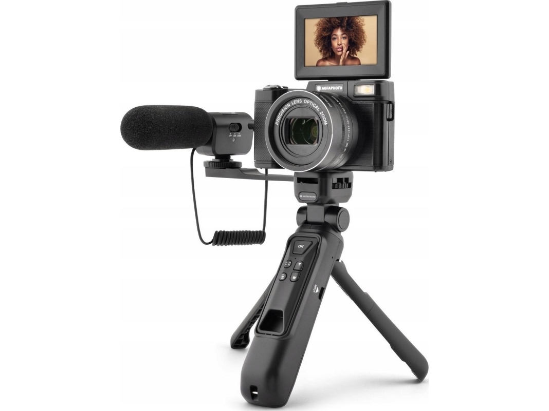 AgfaPhoto Vlog digitalkamera 5-x optisk zoom, 24mp 4k kamera Agfaphoto Vlg-4k + fjärrmikrofon / Realishot Vlg-4k optisk | Foto och video - Videokamera - Videokamera för action | GameStuff