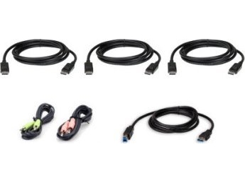 Zestaw kabli KVM ATEN 2L-7D02UDPX6 1,8 M USB DisplayPort Triple Display, zwart, 1,8 m | Datortillbehör - KVM & Switchar - Tillbehör | GameStuff