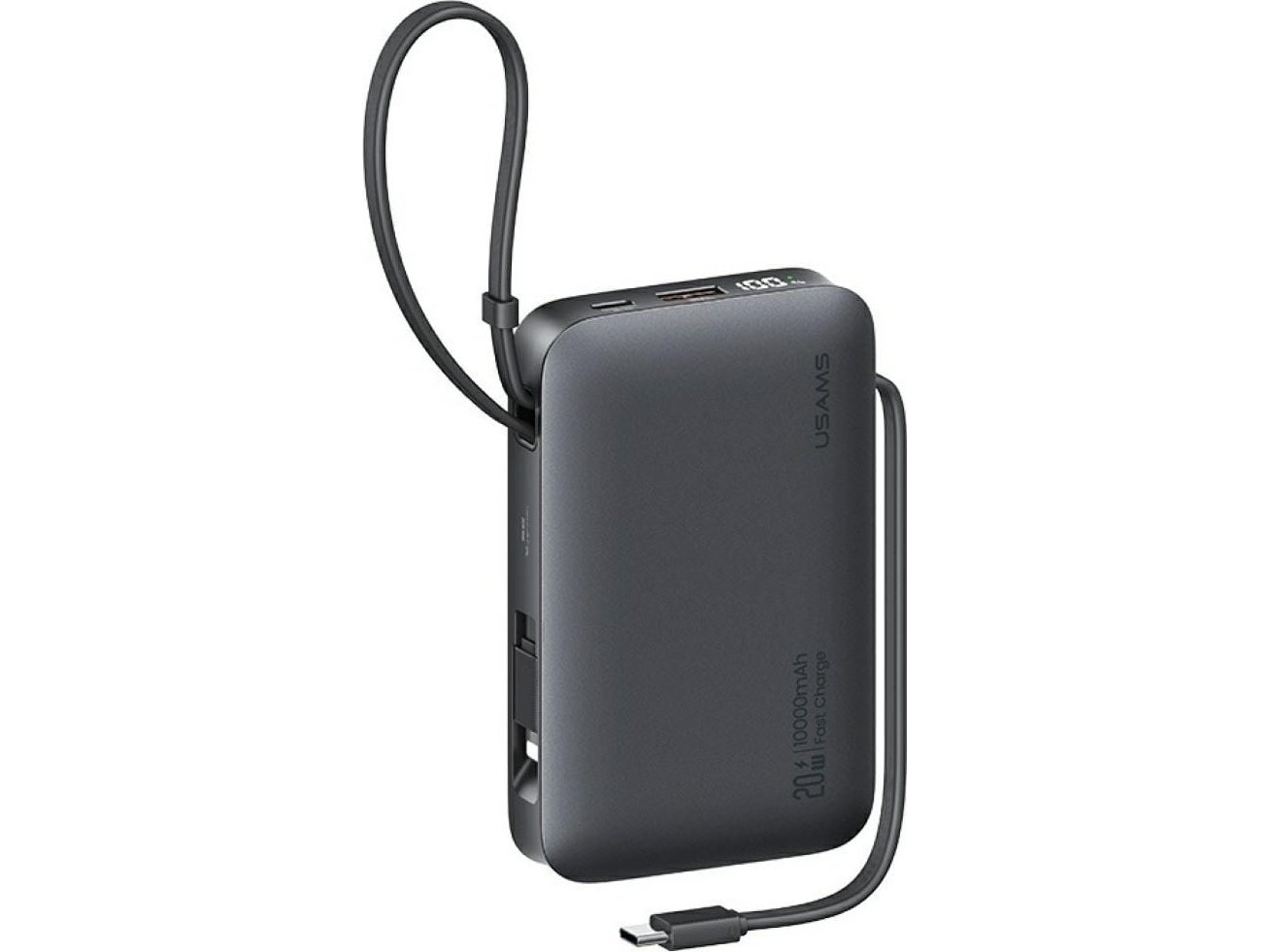 Powerbank Usams Xr Series Cd228 10000Mah 20W + Kabelis Usb-C/Lightning Juodos Spalvos