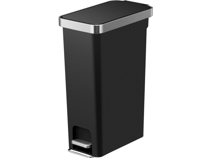 Treteimer, Eko Hana Slim, Schwarz, Kunststoff/Edelstahl, 40 L
