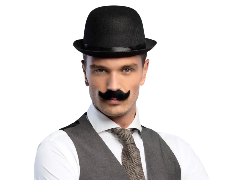 Boland 01803, Kostüm, Schnurrbart, Erwachsener, Männlicher Anschluss, Polyester, Schwarz, 25 G