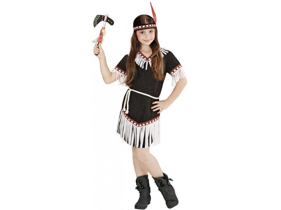 Sort Indianer pige kostume