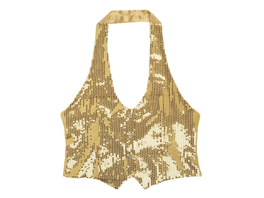 Goldfarbene Paillettenweste Für Frauen
