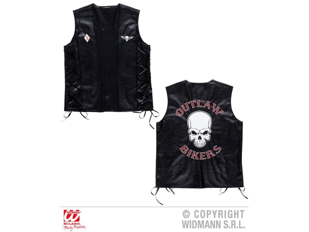Biker Vest Med Kranie