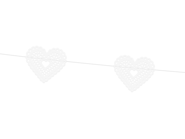 Partydeco Gl23-008-Karton, Garland, Papier, Weiß, 1,8 M, 50 Stück(E)