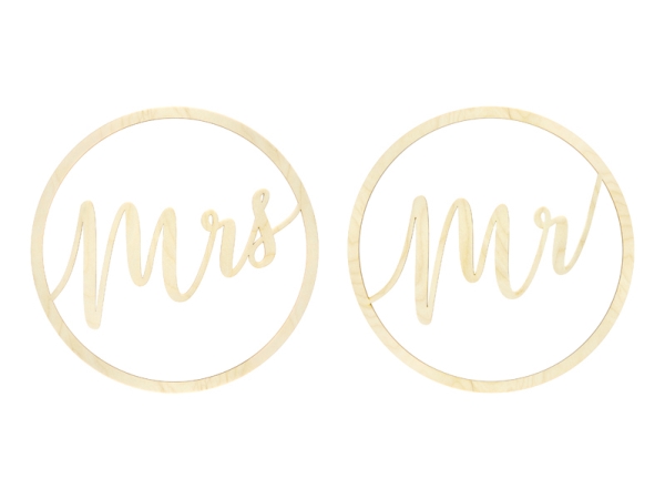 Mr & Mrs dekoration i træ