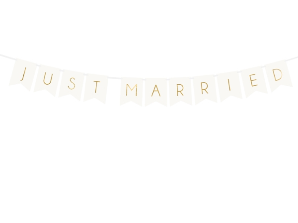 Banner Just Married, Hvid